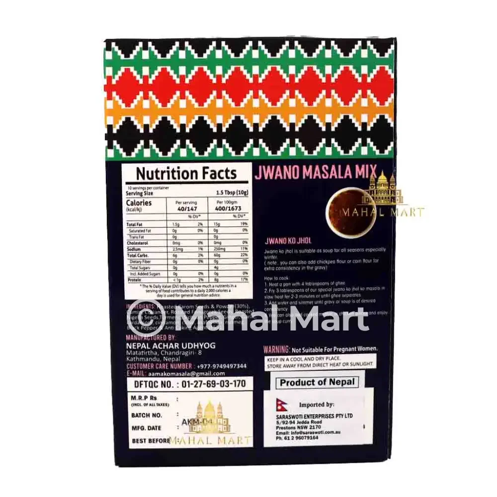 Aama ko Masala- Jwano Masala Mix 100g - Image 2
