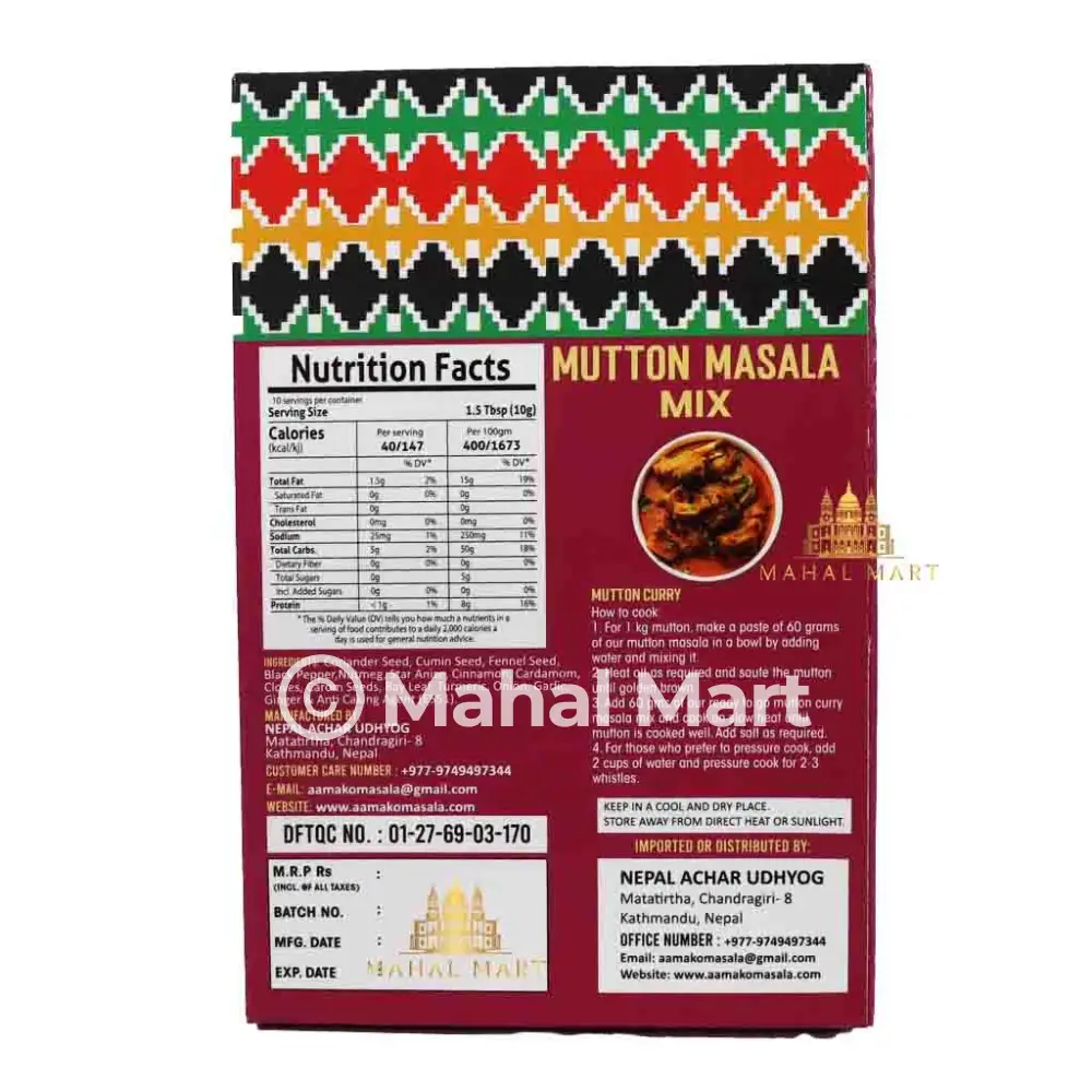 Aama ko Masala- Mutton Masala Mix 100g - Image 2