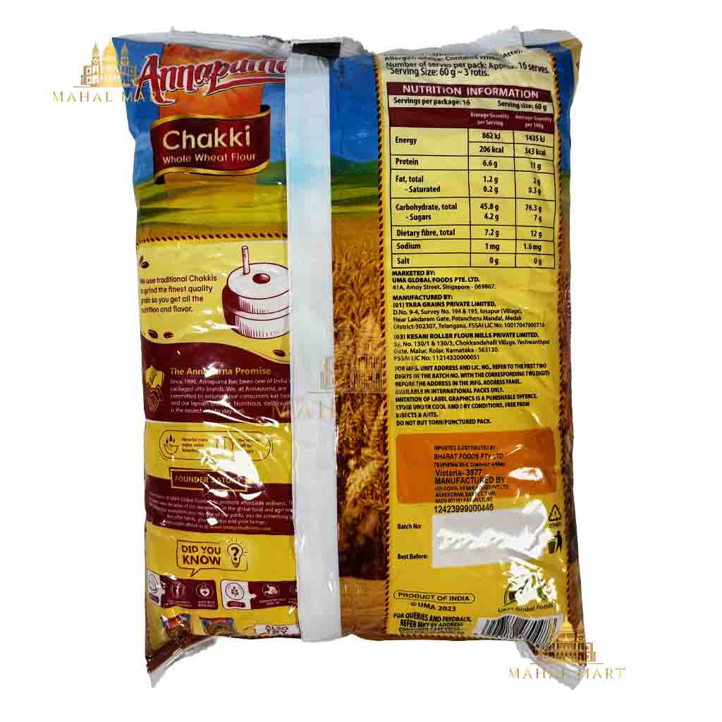 Annapurna Chakki Atta/ Wheat Flour 1kg - Image 2