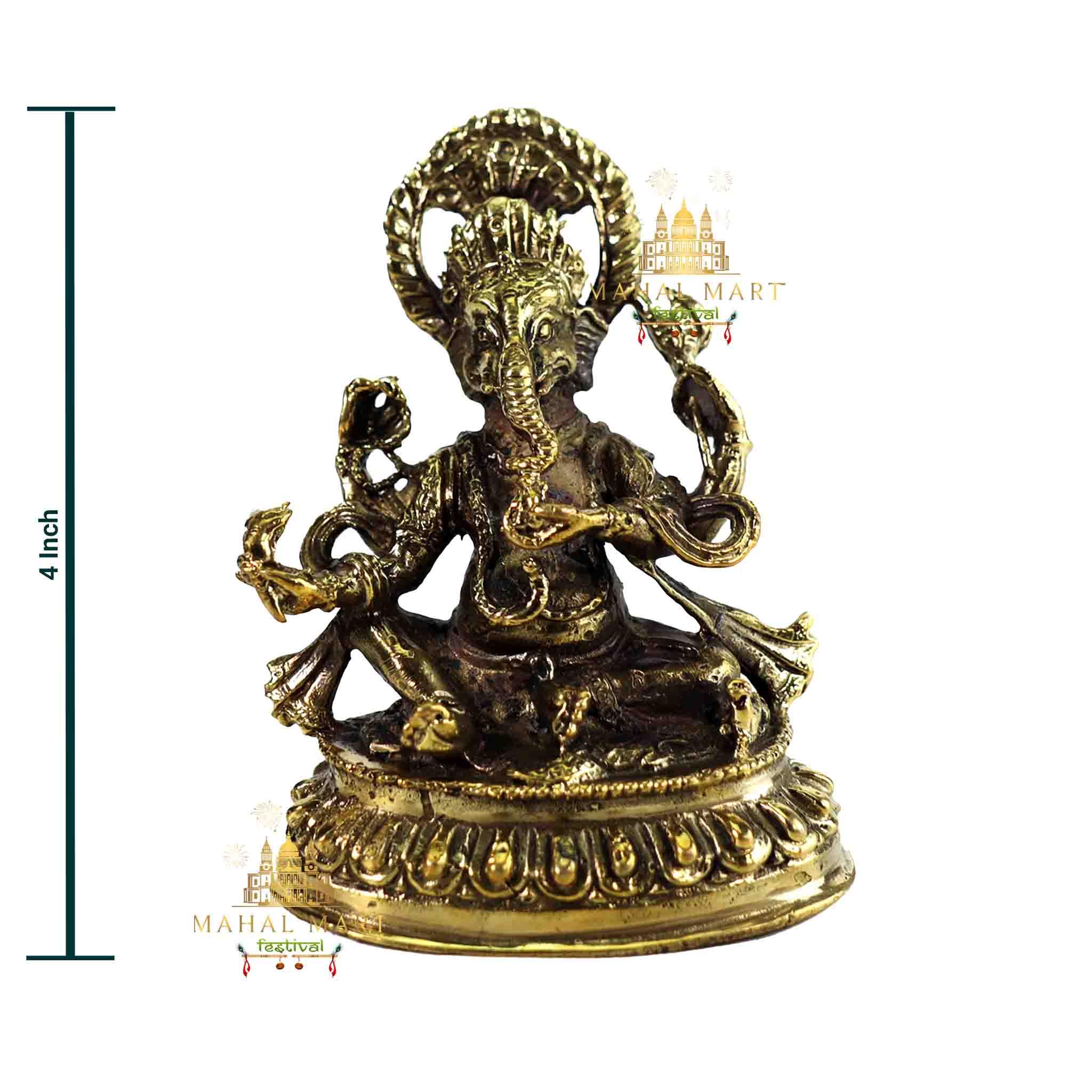 Shree Ganesh Brass Statue - Image 3