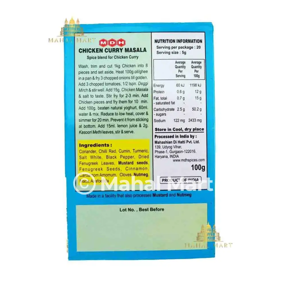 MDH Chicken Curry Masala 100g - Image 2
