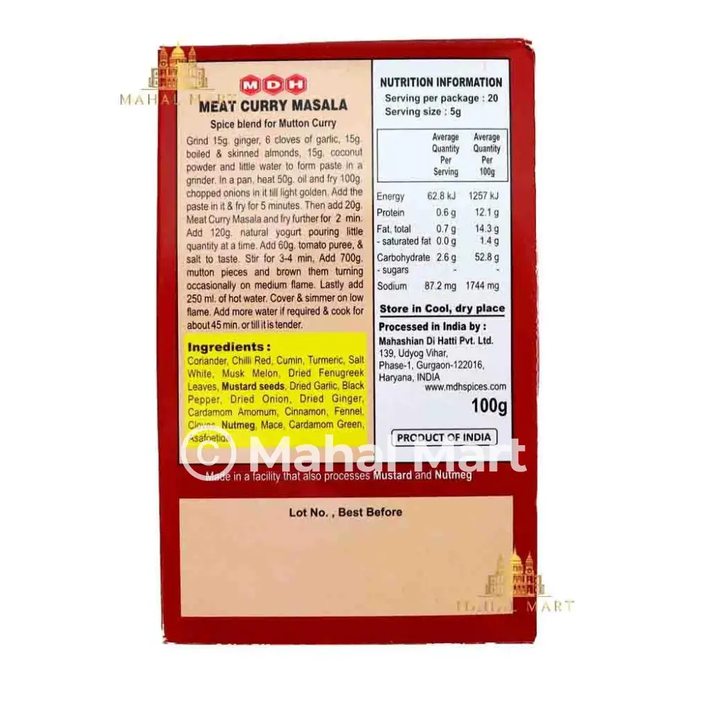 MDH Meat Curry Masala 100g - Image 2