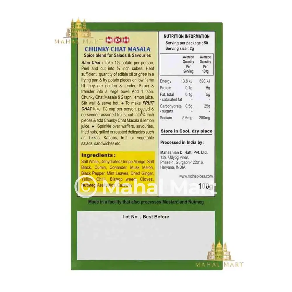 MDH Chunky Chat Masala 100g - Image 2