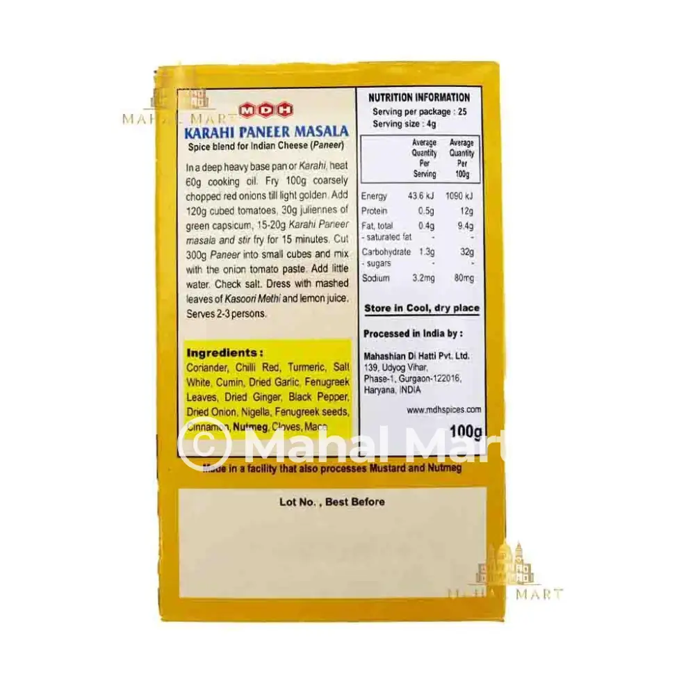 MDH Karahi Paneer Masala 100g - Image 2