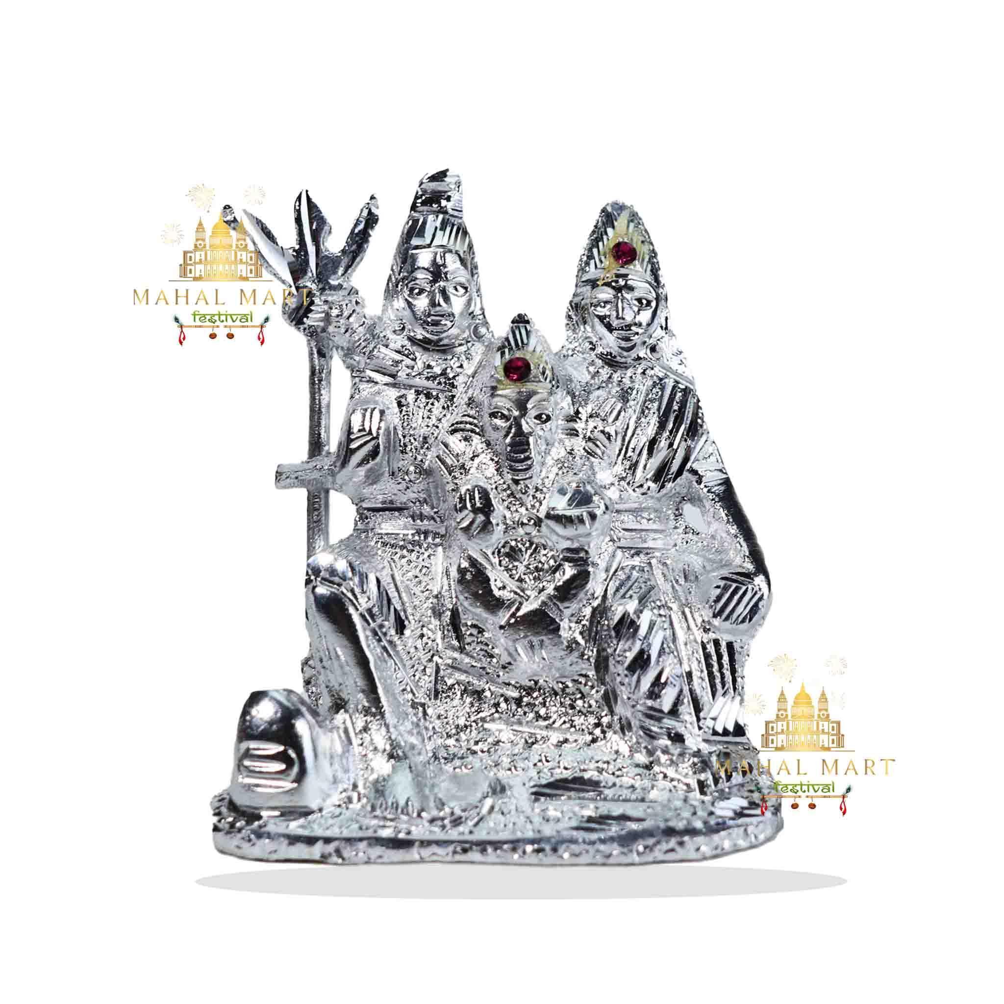 Shiv Pariwar in Silver-Painted